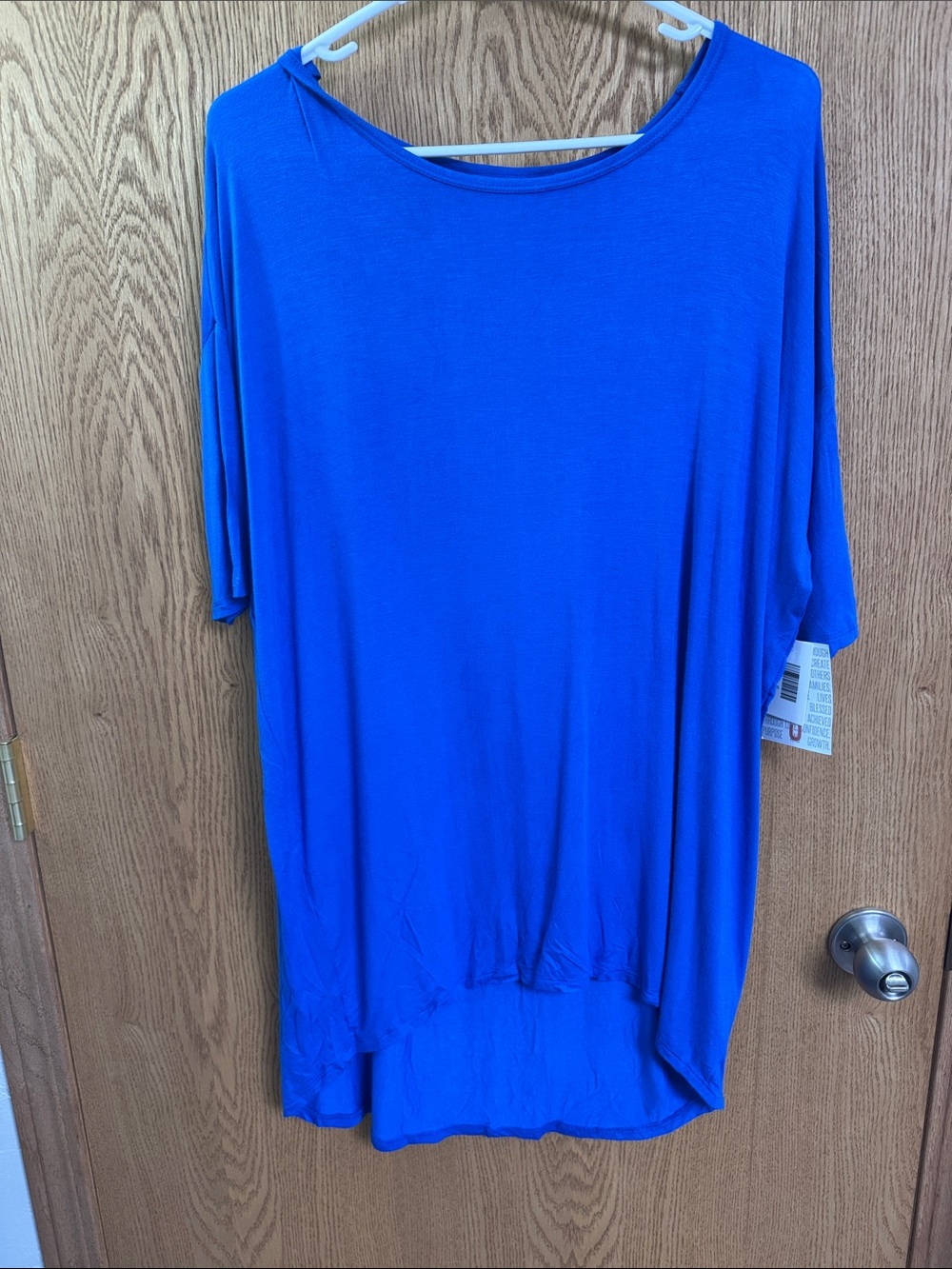 LuLaRoe Bright Blue Relaxed High-Low Tunic